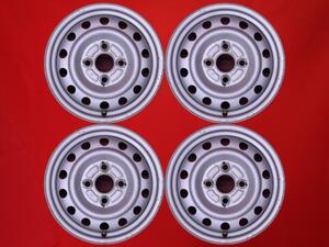 [ super-discount used 4 pcs set ] Mitsubishi original steel wheel iron wheel 13 -inch 4.00B in set +46 PCD100 4 hole hub diameter Φ56 cc13