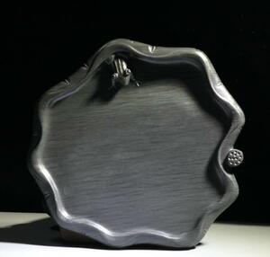 硯 中国 歙硯 玉山羅紋《和鳴硯 》（さ15x幅さ16x厚さ2.3cm） 羅紋 佳品 純手作り雕刻 天然 原石收藏 書道 絵画 文房四寶SY274