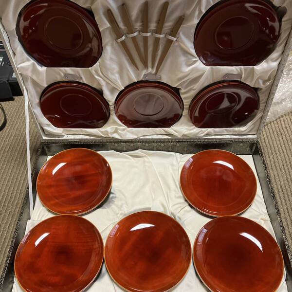 菓子置き 皿 10枚 新品 木製 漆器 菓子皿 和食器
