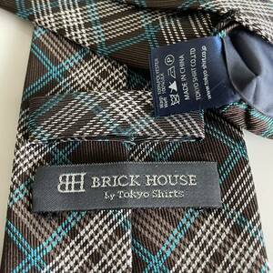 BRICK HOUSE by TOKYO SHIRT（ブリックハウス） ブラウン青チェックネクタイ