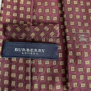 BURBERRY LONDON (バーバリーロンドン) ワインレッドマイクロスクエアドットデザインネクタイ