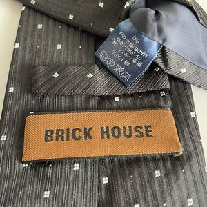 BRICK HOUSE by TOKYO SHIRT（ブリックハウス） 黒ブラック点ドットネクタイ