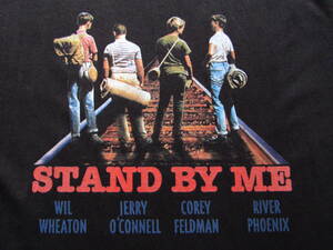 【未使用品】 映画　Tシャツ　STAND BY ME スタンドバイミー　ムービー　ハリウッド リバー・フェニックス L トップス　黒　ブラック