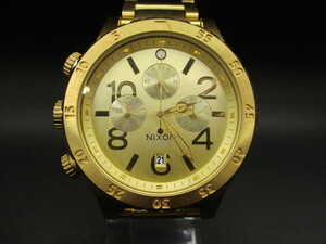  used wristwatch 209[NIXON] 48-20 Nixon Gold chronograph 