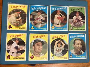 1959 Topps Baseball Starter Set B #204-299 Vic Power, Camilo Pascual 20 Cards All different 20枚ダブり無し