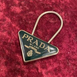 vintage PRADA Prada triangle plate key ring key holder 