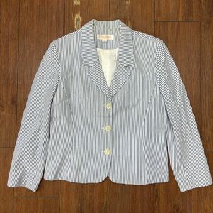 brooks brothers ブルックスブラザース シアサッカー テーラードジャケット ストライプ柄 レディース12p b1