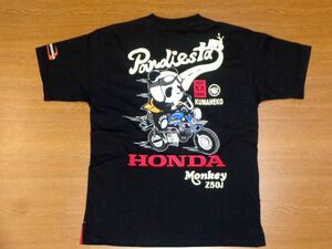 PANDIESTA JAPAN × HONDA コラボ Tシャツ モンキー パンダ/黒Lサイズ]523500 パンディエスタ ジャパン ホンダ Monkey Z50J/錦 刺繍 新品