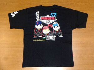 錦 PANDIESTA JAPAN Tシャツ ヒップホップ パンダ[黒Lサイズ/パンディエスタ ジャパン 523861 熊猫印 PDJ HIP HOP/新品 刺繍 半袖 Tシャツ