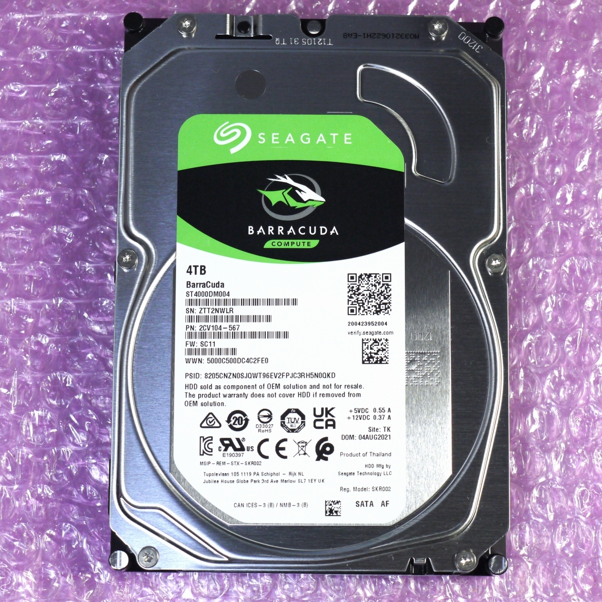 SEAGATE 4TB HDD ST4000DM004 管理:x-64 動作保証SeagateBarraCuda 4TB HDD ST4000DM004
