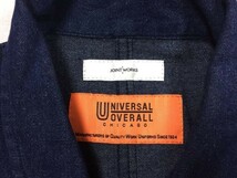 UNIVERSAL OVERALL ユニバーサルオーバーオール ジョイントワークス JOINT WORKS別注 ジップアップ半袖デニムシャツ 男女兼用 F 濃紺_画像2