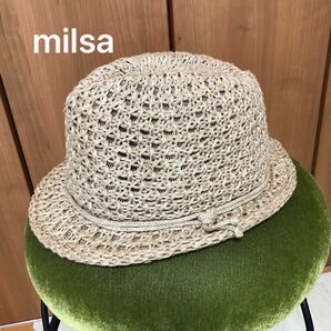 【帽子】milsa 麦わら風ハット　栗原　ベージュ