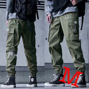  jogger pants Sweden army cargo pants work pants army bread manner khaki tapered pants bottoms pants khaki green green M