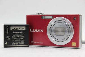 【返品保証】 パナソニック Panasonic Lumix DMC-FX40 レッド 25mm Wide バッテリー付き コンパクトデジタルカメラ C5601