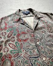 80s〜 RALPH LAUREN PAISLEY PATTERN S/S RAYON SHIRT OLD VINTAGE ラルフローレン ペイズリー 総柄 レーヨンシャツ オールド ビンテージ_画像4