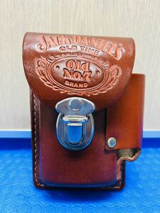 ◇JACK DANIEL'S ビンテージ タバコケース GENUINE LEATHER MADE IN USA レザー シガレットケース 中古◇