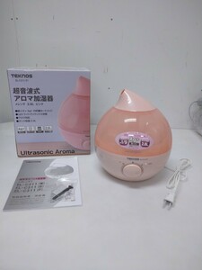 ☆超音波式アロマ加湿器 メレンゲ2.8Lピンク TEKｎOS EL-C311(P) 抗菌カートリッジ LEDライト付 アロマ対応 未使用