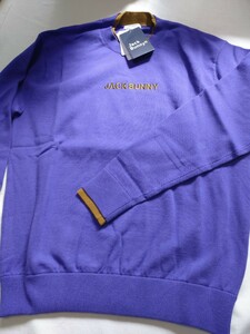 天竺セーター 紫 0サイズS ジャックバニー ゴルフウェア 新品 レディース
