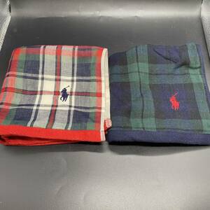 RALPH LAUREN　ラルフローレン タオルハンカチ ウォッシュタオル　ガーゼ　2枚セット　no.15