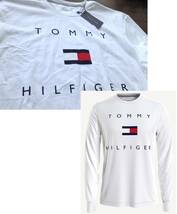 【既決USA】トミーヒルフィガー★TOMMY HILFIGER@完売胸元【TOMMY Flag】ロゴ入長袖Tシャツ【ESSENTIAL LONG-SLEEVE LOGO T-SHIRT】白@@2XL_画像1