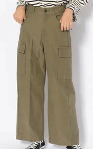 *AVIREX Avirex wide cargo pants olive size M with defect lady's *