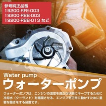 ウォーターポンプ ガスケット付き ホンダ FD2 シビック 19200-RFE-003 19200-RBB-003 19200-RBB-013 19200-RTA-003 GWHO-50A_画像2