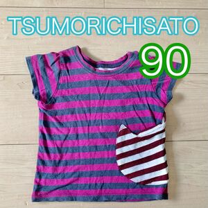 90 半袖Tシャツ ボーダーTシャツ 半袖 子供服 TSUMORICHISATO ツモリチサト