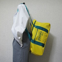 　スクールバッグ　ｙｏｋｏｓｕｋａ　ｊａｐａｎ　黄　ロゴ 緑_画像3