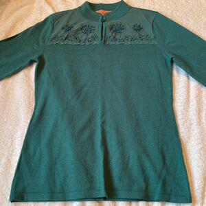 SunaUna SunaUna green group embroidery sweater 34 XS corresponding 