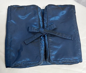  free shipping! estilo -da- mirror attaching travel pouch large blue satin ground 