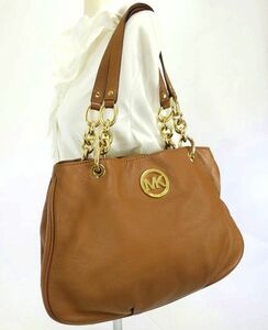 MICHAEL MICHAEL KORS・マイケルコース★チェーン金具 レザーハンド／セミショルダーバッグ 肩掛け レディース ブランド 中古 23-4002