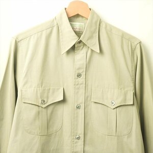 60s70s ビンテージ Abercrombie＆fitch アバクロ コットンポプリン サファリシャツ 141/2