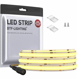 BTF-LIGHTING FCOB COB LEDテープライト 高密度 フレキシブル LEDテープライト 1M 480LEDs/m 昼白色 4000K 幅8mm ストリップライト