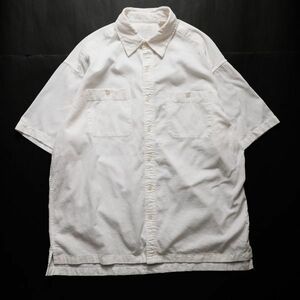 90's ギャップ GAP ピケ素材 コットン ショートスリーブ ホワイト シャツ 半袖 (L) 白 ボックスシャツ 無地 90年代 旧タグ オールド