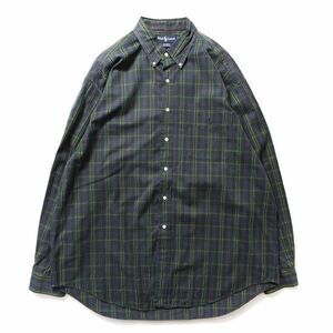 90's ラルフローレン タータンチェック オックスフォード ボタンダウンシャツ (XL) ビッグシャツ THE BIG SHIRT 90年代 旧タグ オールド