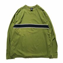 00's USA製 ギャップ GAP チェスト ボーダー ロングスリーブ コットン Tシャツ 長袖 (XXL) 黄緑系 ロンT 無地 00年代 旧タグ オールド Y2K_画像1