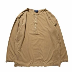 80's 90's ギャップ GAP ヘンリーネック コットン Tシャツ 長袖 (M) タン系 ロンT 無地 ロングスリーブ 90年代 旧タグ オールド Y2K