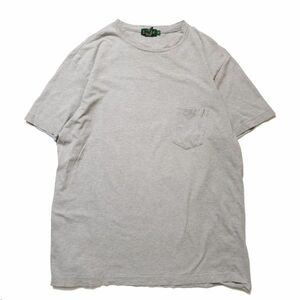 90's USA製 Jクルー ソリッドカラー コットン ポケット Tシャツ 半袖 (XL) 霜降り灰 ポケT 無地 90年代 アメリカ製 旧タグ オールド J.CREW