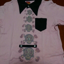 ブーフーウー　バックアレイ　BACK ALLEY　半袖シャツ　ネクタイ一体型　90㎝　中古　ピンク_画像3