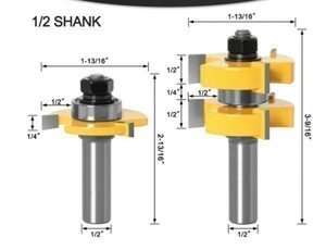 Mz353★お得な2本セット★Tスロットタイプの1/2(12.7mm)シャンク木工用ルータービット 2本★フライスカッター★セット販売★木工ツール