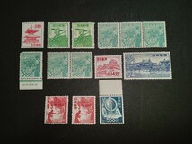 日本切手　昭和すかしなし切手7種14枚_画像1