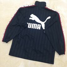 PUMA EXTRA プーマ ヒットユニオン スポーツウェア ジャージ ジャケット シャドーストライプ テープロゴ メンズ サイズS〜M 黒_画像2