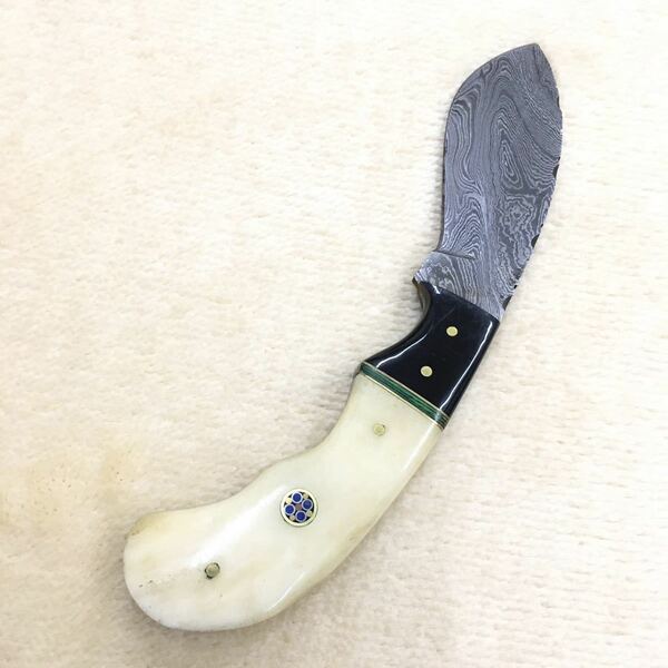 ブッシュナイフ ダマスカス模様 刃物 アンティーク 全長約18cm