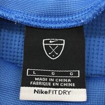 NIKE GOLF DRI -FIT ナイキ ドライフィット ゴルフウェア スポーツ ハイネック 半袖シャツ 速乾 スウォッシュ 刺繍ロゴ メンズ サイズL_画像5