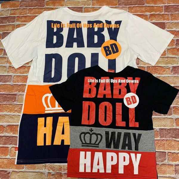 ☆美品☆BABY DOLLの親子Tシャツセット　Ｌ& 120センチ　　BOX①