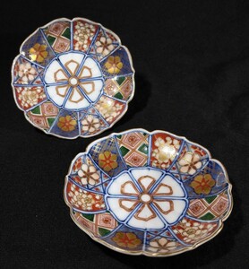  large . temple Imari blue and white ceramics gold paint overglaze enamels . sphere .... flower Tang . writing . what . writing flower .. map 12cm wheel flower plate 2 customer . Edo latter term bo-11a2893-Q36