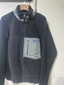 【即決】patagonia パタゴニア レトロX フリース ジャケット 黒 ブラック グレー アウトドア 古着 S