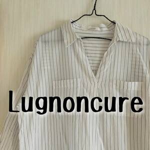 美品　Lugnoncure　ルノンキュール　ストライプ　スキッパービックシャツ