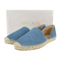 超美品 JIMMY CHOO ジミーチュウ 151DREYA DEM JEANS スリッポン 表記38 1/2 デニム ブルー エスパドリーユ 参考25.5cm【本物保証】_画像9