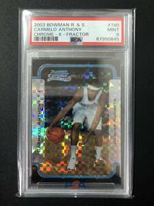 PSA9 RC carmelo anthony bowman chrome x fractor 150シリアル 希少 ルーキー カーメロ アンソニー